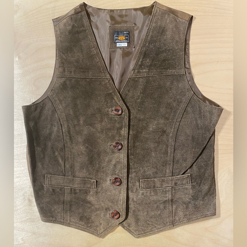 Route 66 Tan Suede Leather Vest Medium (QG)